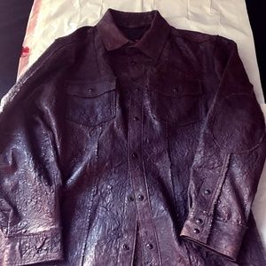 Western Leather Shirt Jacket XL